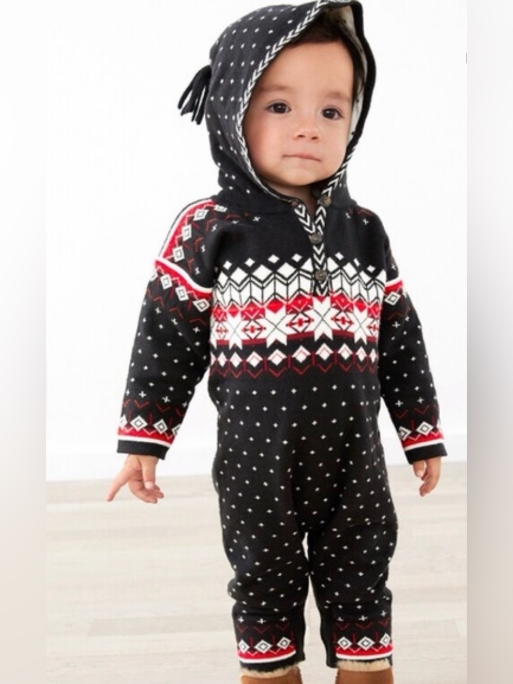 Hanna Andersson Snö Happy Sweater Romper 2T